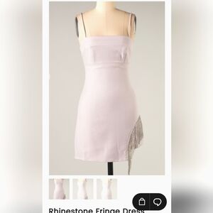 Designer: Le Lis Rhinestone Fringe Mini Dress  Lavender Size XS NWT
